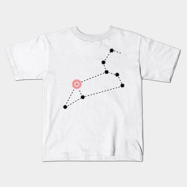 Purva Phalguni Nakshatra Hindu Vedic Sidereal Astrology Constellation Kids T-Shirt by EndlessDoodles